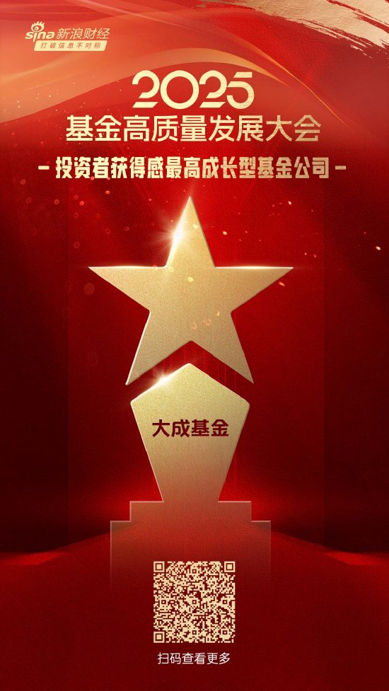 创界 2025微博财经大V荣誉榜：大成基金获投资者获得感最强成长型基金公司荣誉