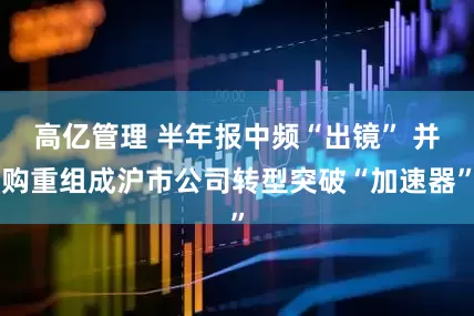 高亿管理 半年报中频“出镜” 并购重组成沪市公司转型突破“加速器”