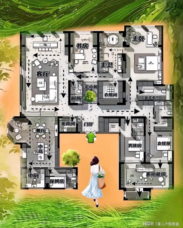 明道配资 轻造型，重格局的418㎡大平层，被8个搭挡盘活了！